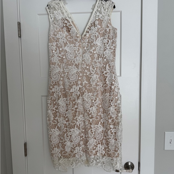 Impressions White Lace Overlay Mini Dress - Picture 2 of 2